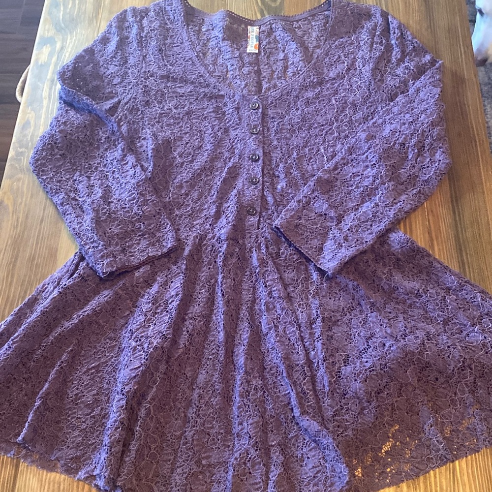 Free People purple lace top